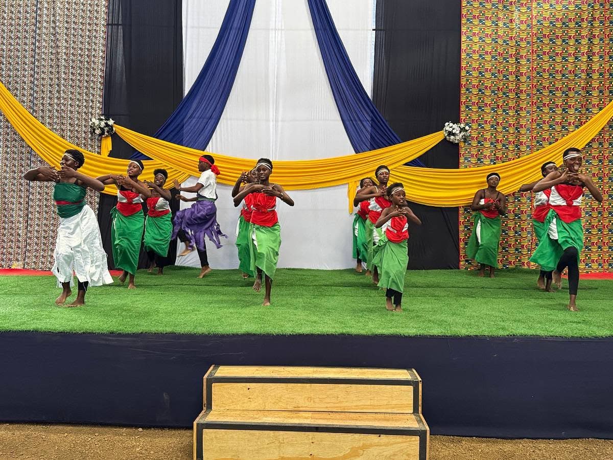 Young performers rehearsing a routine